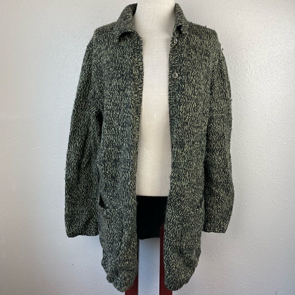 Rena Rowan Merino Wool Cardigan Sweater Size L EUC